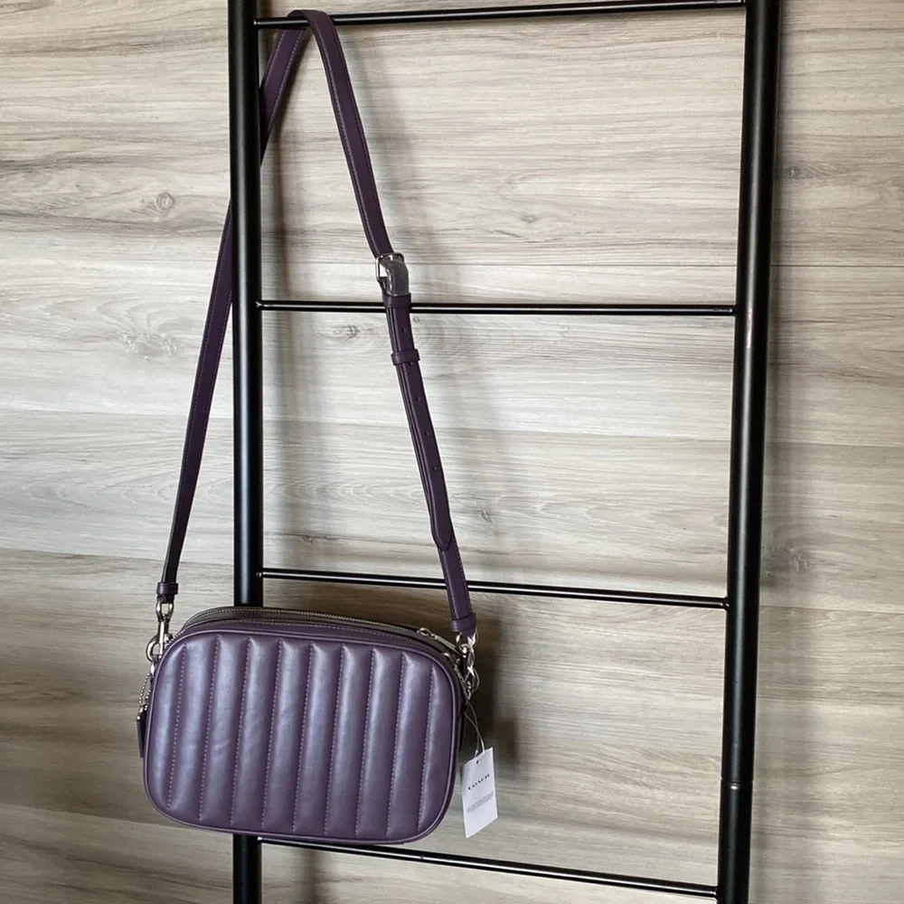 NWT- Coach Linear Quilted Nappa Leather Jes Crossbody, Amethyst
